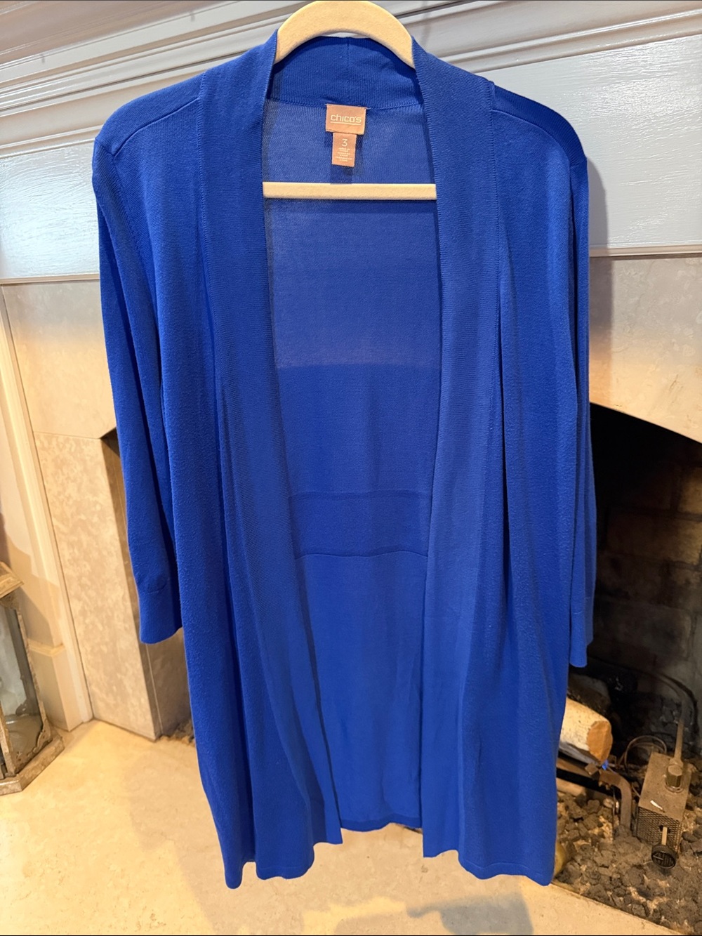 Chico's Cobalt Blue Open-Front Cardigan size XL
